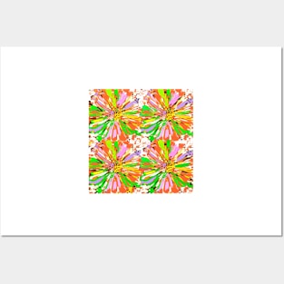 Dahlia Color burst  Flower Abstract Posters and Art